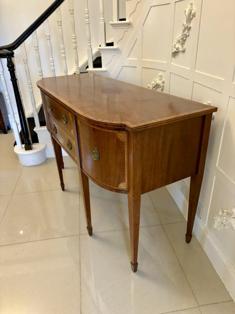 Antique Edwardian Quality Mahogany and Satinwood Crossbanded Sideboard - Image 11